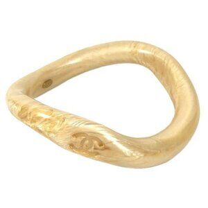 CHANEL 96C CC Logo CC Mark Accessory bracelet Bangle Plastic Beige